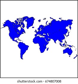 blue map of the world