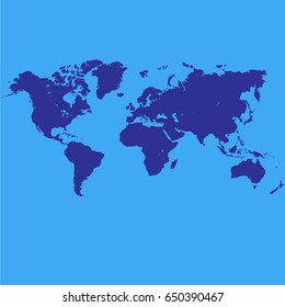 Blue map of the world on background