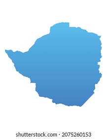 Blue map of Zimbabwe.Vector illustration for infographic and marketing projects.