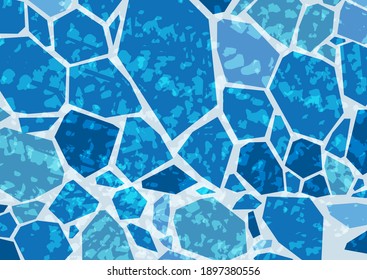 Abstrakte Hintergrundtextur aus blauem Marmor. Indischer Ozean blauer Marmor. Flüssigkeitsanstrich. Vektorgrafik
