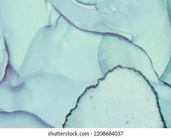 Blue Marble Background. Elegant Geode Glitter. Snow Ink Paint. Gold Blue Watercolor. Modern Abstract Painting. Oriental Watercolor Snow. Alcohol Ink Marble. Winter Water Color. Watecrcolor Blue Ice