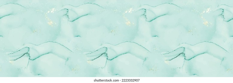 Fondo de Mármol Azul. Fondo de la tinta del vector metálico. Pintura de arte de oro. Acuarela Oriental Foil. Lienzo de color de agua dorada. Textura sin vectores. Tinta de alcohol verde de mármol. Pintura Resumen Moderna.