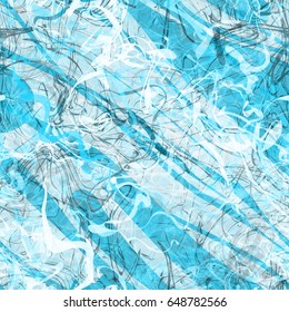 Blue marble background. Seamless texture for fabric, wrapping, home decor. Watercolor effect