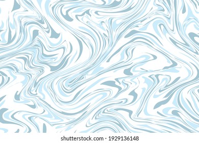 Blue Marble Ink Texture Abstract Background. Summer And Spring Banner. Vector