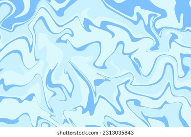Blue Marble Ink Texture Abstract Background. Summer And Spring Banner, Winter. Vector