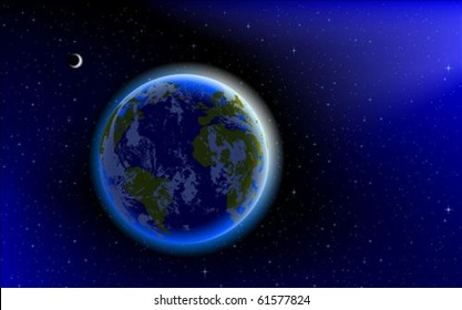 Blue Marble, planet Earth in space