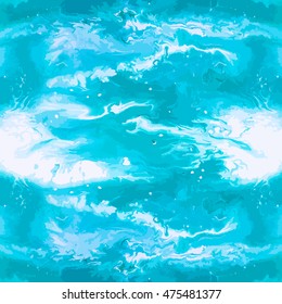 Blue marble texture, abstract seamless pattern. Vector background.