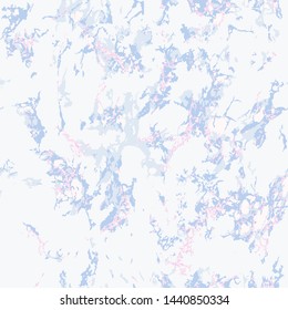 Blue marble texture background and rose gold glitter. Seamless pattern. Light Cornflower stone background. Abstract texture for your design, postcard, invitation, fabric. EPS10. Vector