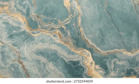 Blue Marble Texture EPS Vector Background with Gold Veins for Luxury Ceramic Tile, Bathroom Wall Design, Modern Flooring, Wallpaper, Natural Stone Surface Decor