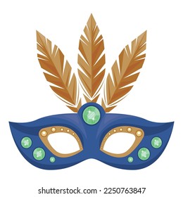 blue mardi gras mask icon