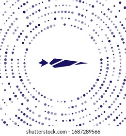 Blaue Marihuana-Gelenk, scharfe Symbol einzeln auf weißem Hintergrund. Zigarette mit Drogen, Marihuana Zigarette gerollt. Abstrakte Kreis Zufallspunkte. Vektorillustration-Illustration