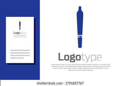 Blaue Marihuana-Gelenk, scharfe Symbol einzeln auf weißem Hintergrund. Zigarette mit Drogen, Marihuana Zigarette gerollt. Logo-Design-Element. Vektorgrafik