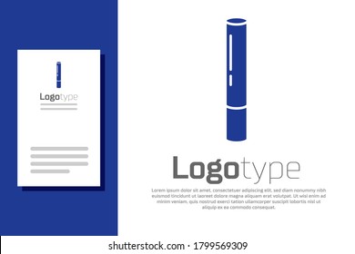 Blue Marijuana joint, spliff icon isolated on white background. Cigarette with drug, marijuana cigarette rolled. Logo design template element. Vector Illustration