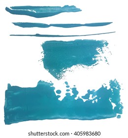 Blue marine brush strokes. Watercolour sea background. Abstract grunge textures for card, poster, invitation. 