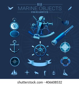 Blue marine objects