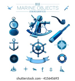 Blue marine objects