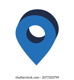 Blue Marker Navigation Map 3D GPS Travel Location Logo Icon Symbol Icon Vector Flat