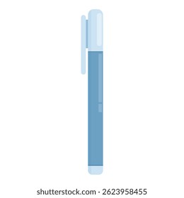 Blue marker pen with its cap open, ready for writing or drawing
