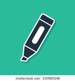 Blue Marker pen icon isolated on green background.  Vector Illustration