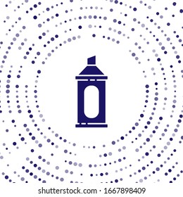 Icono de la pluma del marcador azul aislado en fondo blanco. Puntos aleatorios del círculo abstracto. Ilustración vectorial