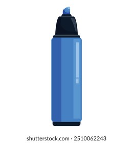 Blue marker pen standing up on a white background, ready to highlight important information