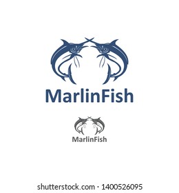 blue marlih, sword fish, company logotpe


