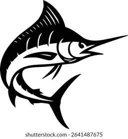 Blue Marlin Fish Design on transparent background