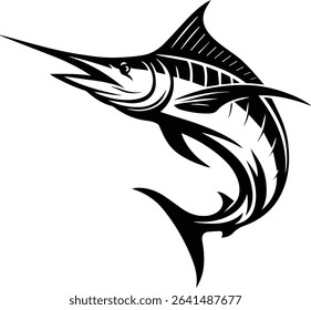 Blue Marlin Fish Design on transparent background