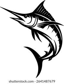 Blue Marlin Fish Design on transparent background