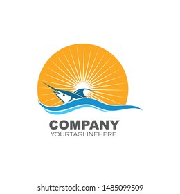 blue marlin fish icon logo illustration vector