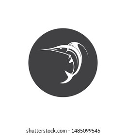 blue marlin fish icon logo illustration vector