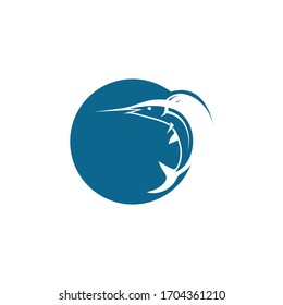 icono de marlín azul logotipo vectorial