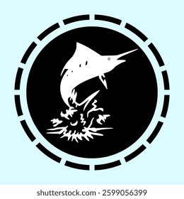 blue marlin fish icon vectors