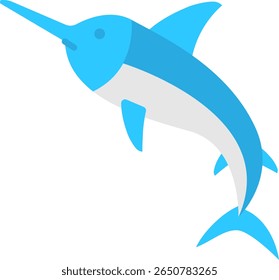 Blue Marlin Fish Isolated on White Background