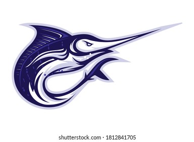 Blue marlin fish logo illustration