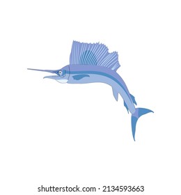 Blue Marlin Fish Vector Logo