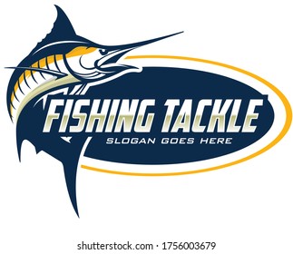 Blue Marlin Fishing Logo Template. Great for Blue marlin fishing Activity.