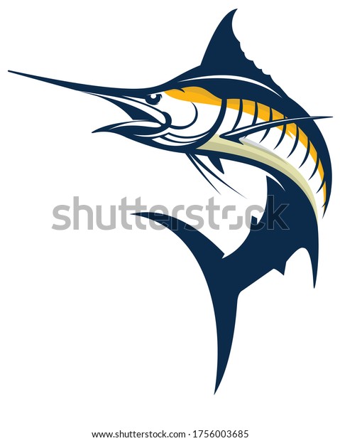 Blue Marlin Fishing Logo Template. Great for\
Blue marlin fishing\
Activity.