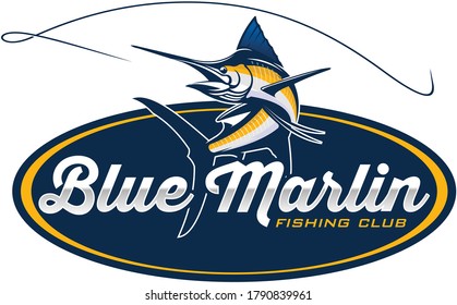 Blue Marlin Logo. Unique and fresh Blue marlin Vector & logo template. great to use to your blue marlin fishing activity. 