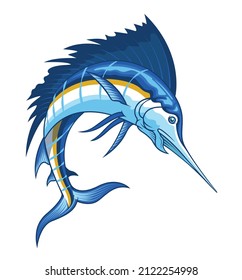 Blue Marlin Logo. Unique and fresh Blue marlin Vector and logo template. great to use to your blue marlin fishing activity.