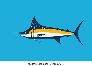 Blue Marlin Logo. Unique and fresh Blue marlin Vector  logo template. great to use to your blue marlin fishing activity