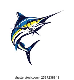 Blue Marlin.vector illustration on white background