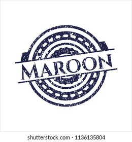 Blue Maroon distress rubber stamp with grunge texture