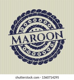 Blue Maroon rubber grunge stamp