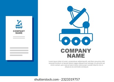 Blaue Mars-Rover-Symbol einzeln auf weißem Hintergrund. Weltraumruder. Mondschalker-Schild. Apparate zum Studium der Planetenoberfläche. Logo-Design-Element. Vektorgrafik