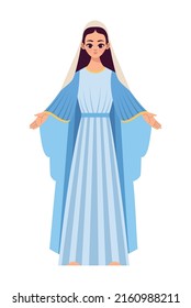 Blue Mary Virgin Religious Character