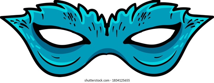 Blaue Maske, Illustration, Vektorgrafik auf weißem Hintergrund