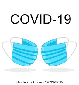 Blue mask for the prevention of COVID-19 virus.