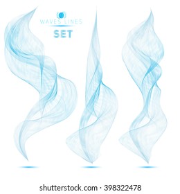 blue massive blend waves abstract background for design premium set