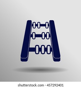 blue Math icon on the gray background